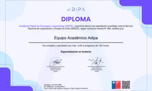 Ejemplo del certificado del programa