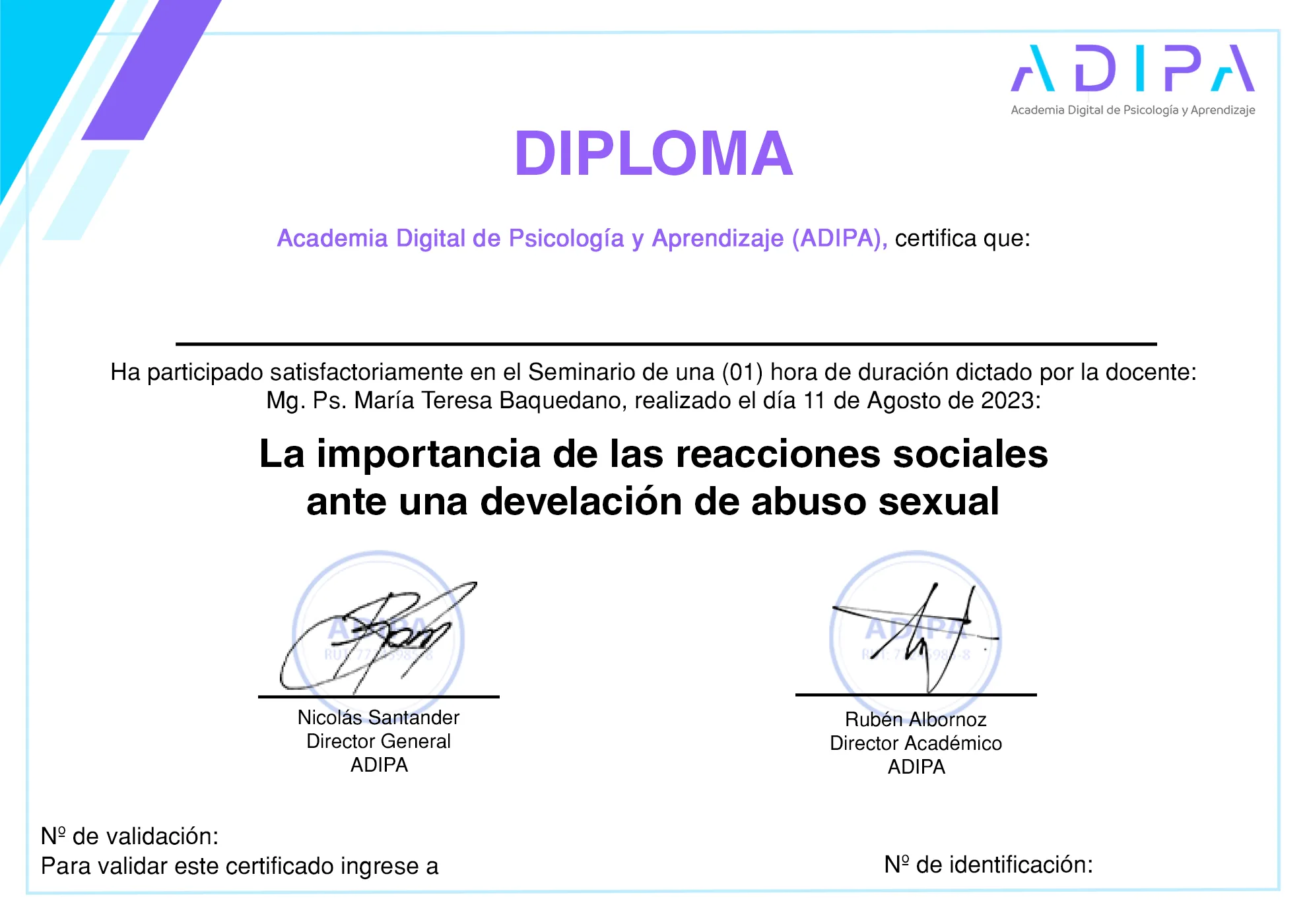 La importancia de las reacciones sociales ante una develación de abuso sexual - Adipa